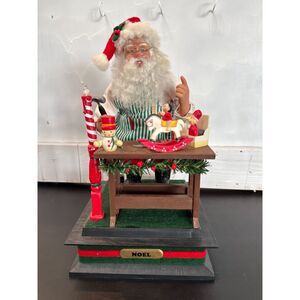 Vintage Holiday Creations Scene Santa Claus Workbench